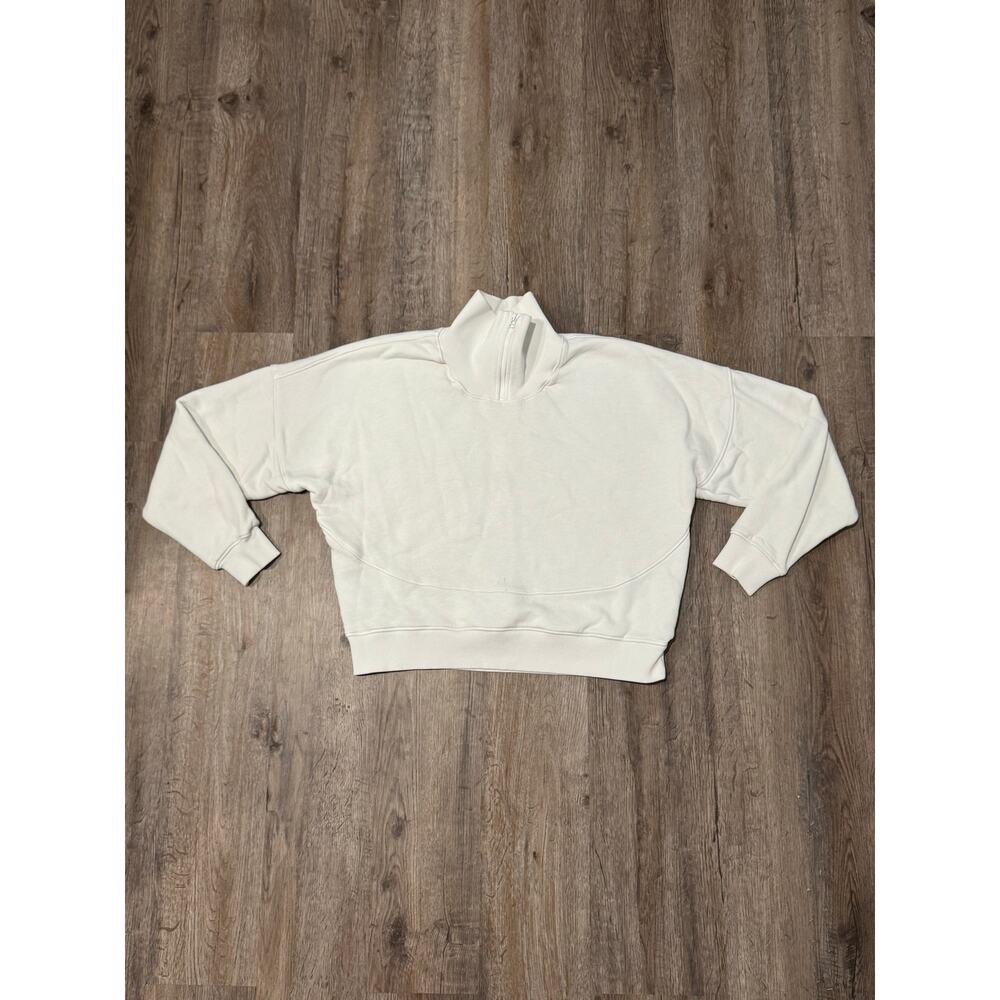 Outdoor Voices Women’s Nimbus Quarter Zip Cotton Sweatshirt Size Small